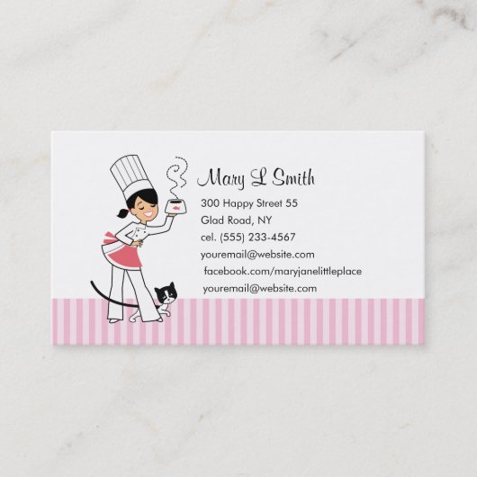 Cute Chef Calling Card - Aangepast Contactkaartje (Voorkant)