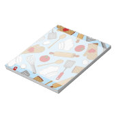 Cute Chef/Cook Love Pattern Blue Notitieblok (Linkerzijde)