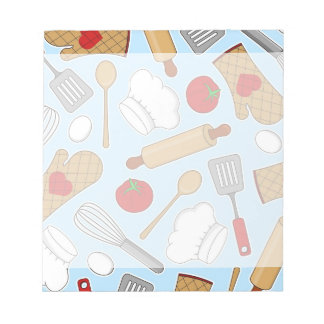 Cute Chef/Cook Love Pattern Blue Notitieblok