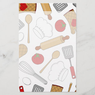 Cute Chef/Cook Love Pattern Briefpapier
