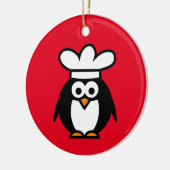 Cute chef cook pinguin cartoon, aangepast kerstfee keramisch ornament (Links)