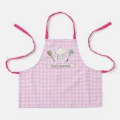 Cute Chef Cooking Personalized Pink Gingham Schort (Voorkant)