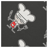 Cute chef kok cartoon dij textiel stof (Close Up)