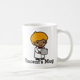 Cute Chef met Bow-Stropdas en dienblad Koffiemok