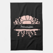 Cute Chef Pet Rolling Pin Baker Roze zwart Theedoek (Verticaal)