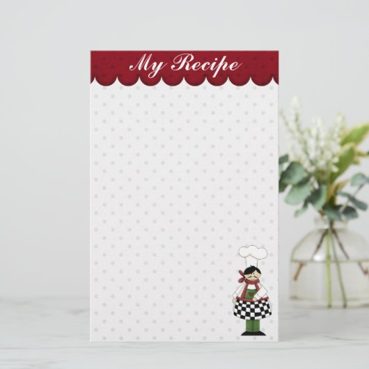Cute Chef Stationery Briefpapier (Staand voorkant)