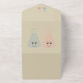 Cute Chemistry All in One Wedding Invite Uitnodiging (Buitenkant)