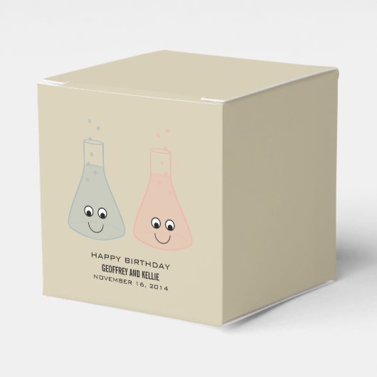 Cute Chemistry Birthday Favor Boxes Bedankdoosjes (Voorkant Zijde)