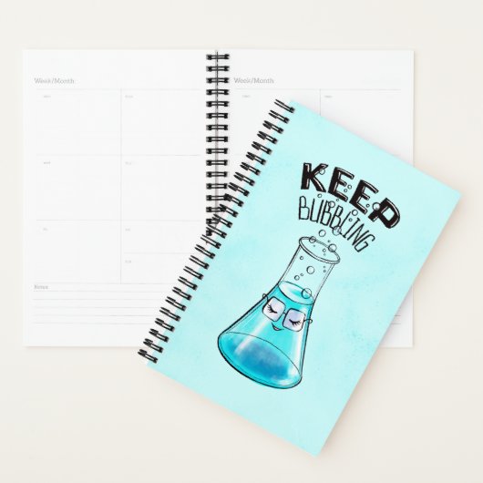 Cute Chemistry Funny Nerdy Lab Character Planner (Display)