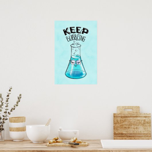 Cute Chemistry Funny Nerdy Lab Character Poster (Keuken)