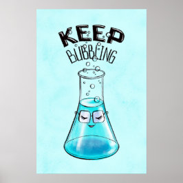 Cute Chemistry Funny Nerdy Lab Character Poster