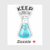 Cute Chemistry Funny Nerdy Lab Character Sticker (Vel)
