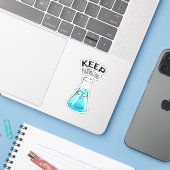Cute Chemistry Funny Nerdy Lab Character Sticker (Laptop met iPhone)