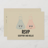 Cute Chemistry RSVP Briefkaart (Voorkant / Achterkant)