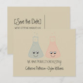 Cute Chemistry Save the Date Briefkaart (Voorkant / Achterkant)