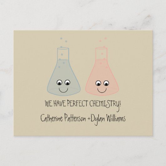 Cute Chemistry Save the Date Briefkaart (Voorkant)
