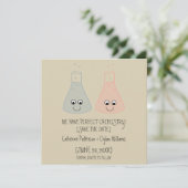 Cute Chemistry Save the Date Invite (Staand voorkant)
