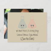 Cute Chemistry Save the Date Photo Briefkaart (Voorkant / Achterkant)