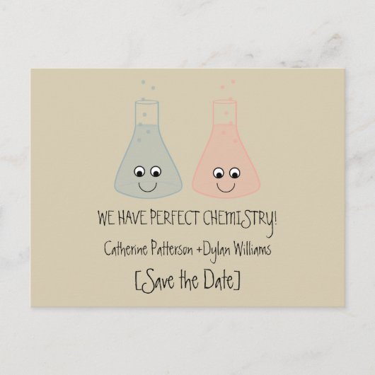 Cute Chemistry Save the Date Photo Briefkaart (Voorkant)