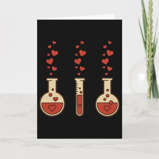 Cute Chemistry Valentine Laboratory Teacher Heart Kaart (Voorkant)