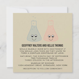 Cute Chemistry Wedding Invite Kaart