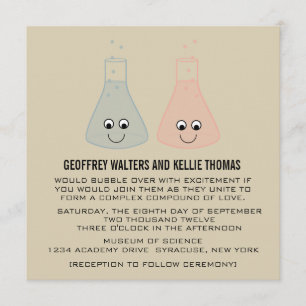 Cute Chemistry Wedding Invite Kaart