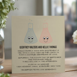 Cute Chemistry Wedding Invite Kaart