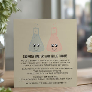 Cute Chemistry Wedding Invite Kaart
