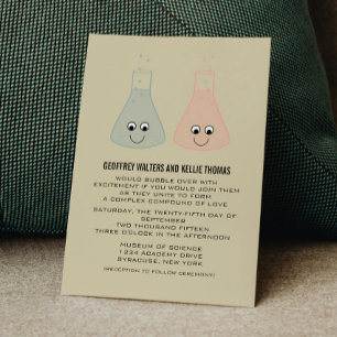 Cute Chemistry Wedding Invite Vertical Kaart
