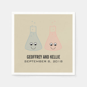 Cute Chemistry Wedding Paper Napkins Servetten