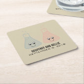 Cute Chemistry Wedding Paper Onderzetters (Schuin)