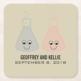 Cute Chemistry Wedding Paper Onderzetters