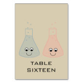 Cute Chemistry Wedding Table Kaart (Voorkant)