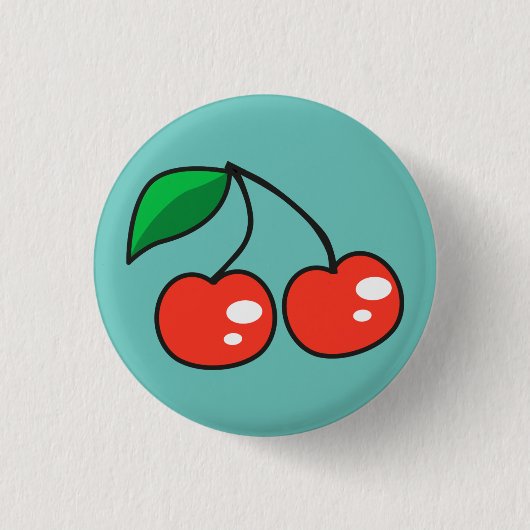 Cute Cherries Badge Pin Button (Voorkant)