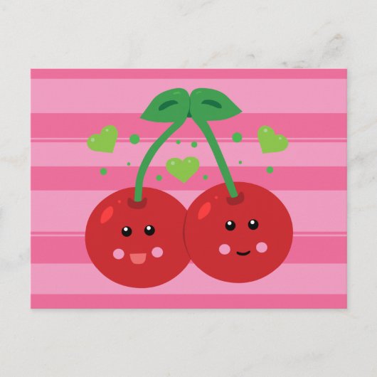 Cute Cherries Briefkaart (Voorkant)