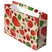 Cute Cherries Fruit Pattern Groot Cadeauzakje (Voorkant Gekanteld)