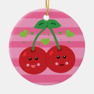 Cute Cherries Keramisch Ornament