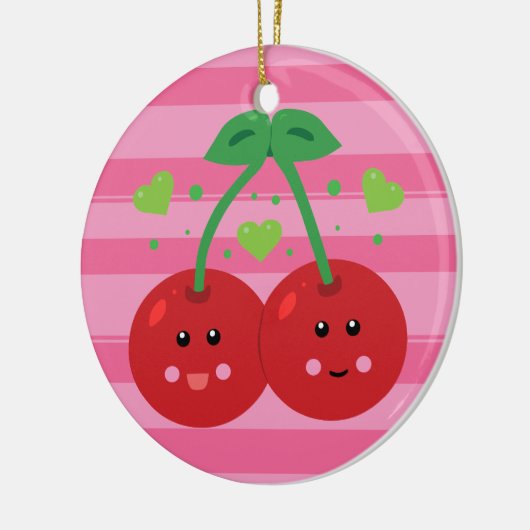 Cute Cherries Keramisch Ornament (Links)