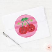 Cute Cherries Ronde Sticker (Envelop)