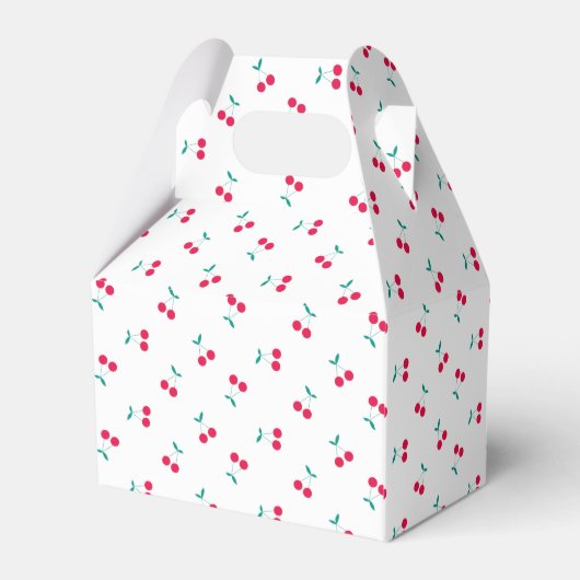 Cute Cherry Aesthetic Cherries Pattern White Bedankdoosjes (Achterkant)