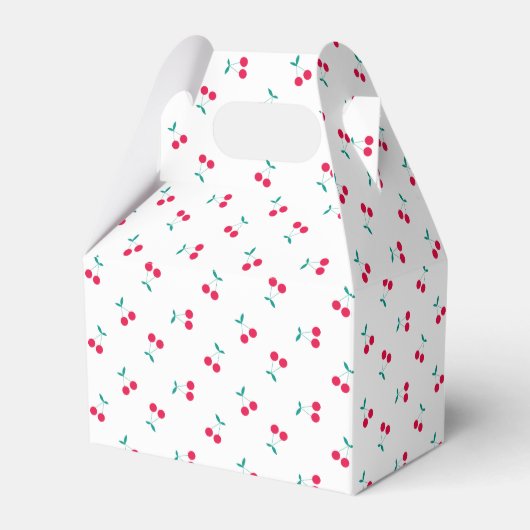 Cute Cherry Aesthetic Cherries Pattern White Bedankdoosjes (Voorkant Zijde)