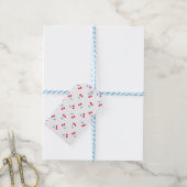 Cute Cherry Aesthetic Cherries Pattern White Cadeaulabel (Met Touw)