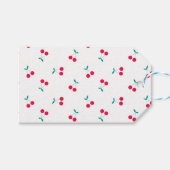 Cute Cherry Aesthetic Cherries Pattern White Cadeaulabel (Voorkant (Horizontaal))