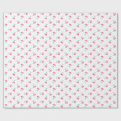 Cute Cherry Aesthetic Cherries Pattern White Cadeaupapier (Vlak)