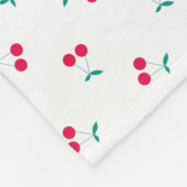 Cute Cherry Aesthetic Cherries Pattern White Fleece Deken (Hoek)