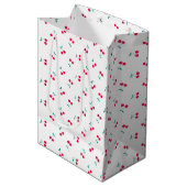 Cute Cherry Aesthetic Cherries Pattern White Medium Cadeauzakje (Voorkant Gekanteld)