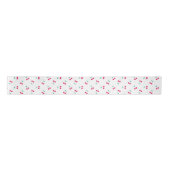 Cute Cherry Aesthetic Cherries Pattern White Satijnen Lint (Voorkant)