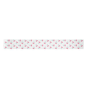 Cute Cherry Aesthetic Cherries Pattern White Satijnen Lint