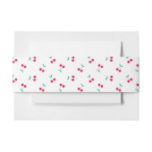 Cute Cherry Aesthetic Cherries Pattern White Uitnodigingen Wikkel (Voorkant Voorbeeld)