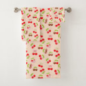 Cute Cherry and Bow Pattern Sweet Aesthetic  Bad Handdoek (Insitu)